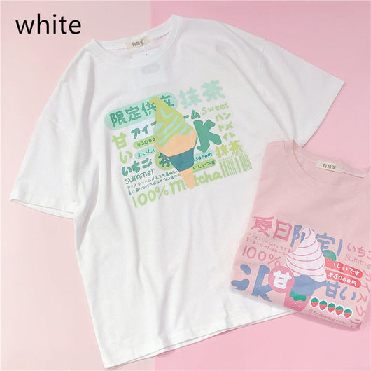 Playera Suelta con Estampado Kawaii de Manga Corta - Image 12