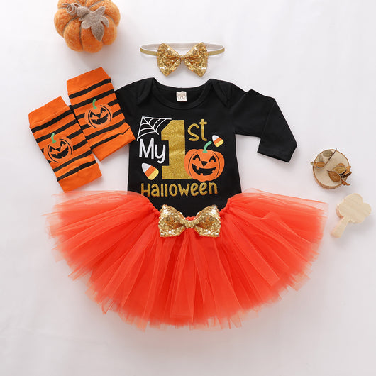 Conjunto de 4 Piezas para Bebé: Body, Falda, Turbante y Cubrepiés - Image 2