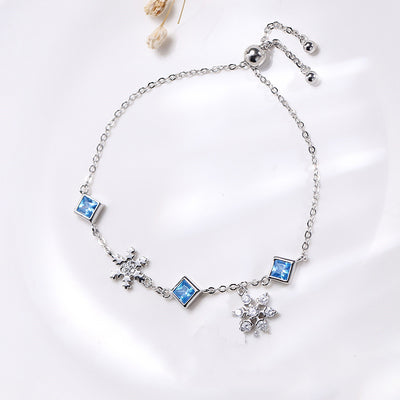 Pulsera Copo de Nieve Mujer Plata 925 con Diamantes