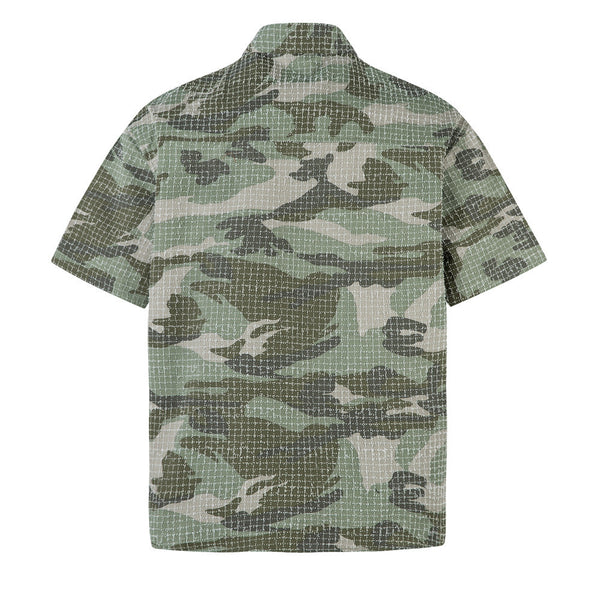 Camisa Retro Camuflaje Americana Manga Corta para Hombre