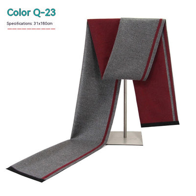 Bufanda de Invierno Rayada en Cashmira Artificial para Hombre - Image 23