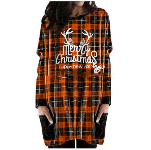 Playera Manga Larga Cuadros Otoñales Navideños - Image 12