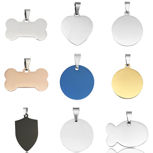 Placa de Identificación para Mascotas en Acero Inoxidable Titanio