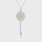 Dije Llave Diamante Amarillo Lujo con Cadena de Carbono Alto