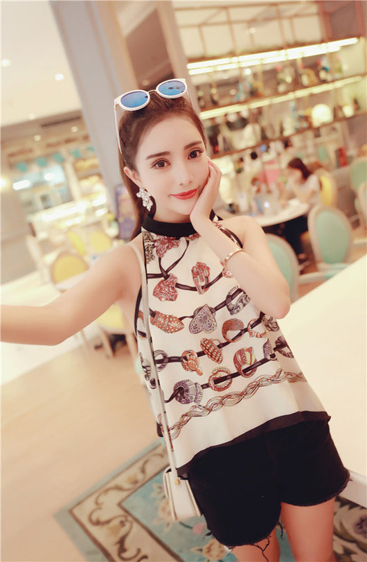Blusa Halter Elegante con Lazo en la Espalda y Detalles Calados - Image 2