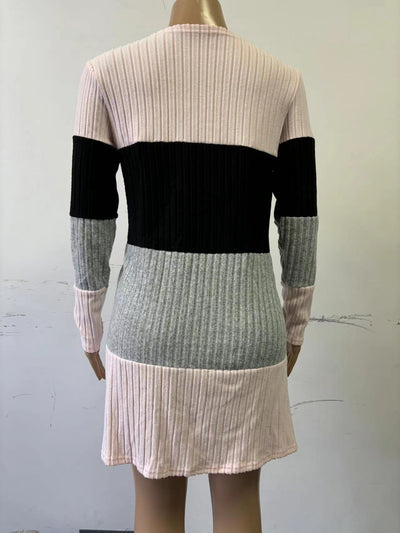 Abrigo Largo Casual para Mujer con Detalle de Raya Lateral Contrastante y Cuello Abierto - Image 14
