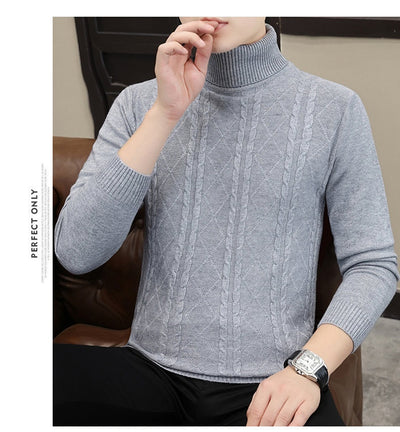 Suéter de Cuello Alto para Hombre con Tejido Trenzado - Image 12