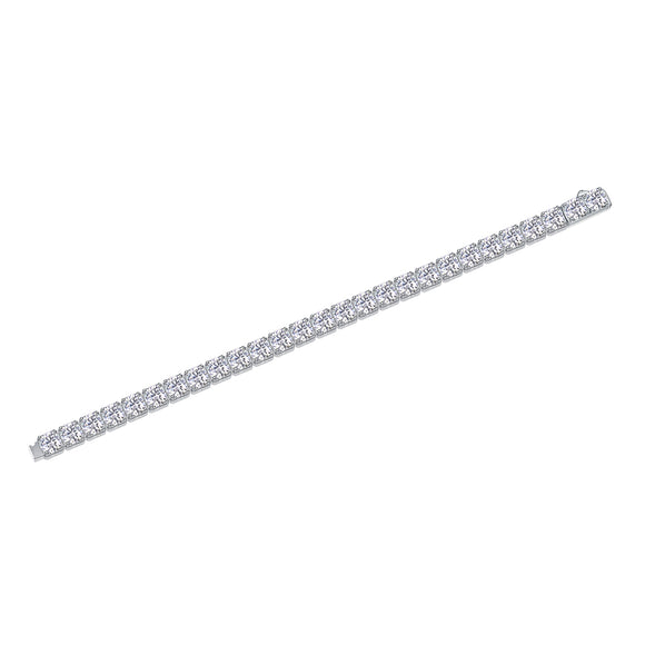 Pulsera de Plata Gravitacional - Lujo Accesible con Moissanita Premium y Baño de Platino