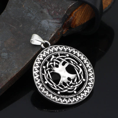Collar Viking Árbol de la Vida en Acero Inoxidable Hueco para Hombre - Image 3