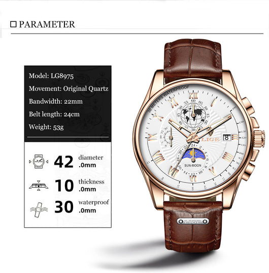 Reloj Cronógrafo Multifuncional Impermeable con Esfera Luminosa - Image 13