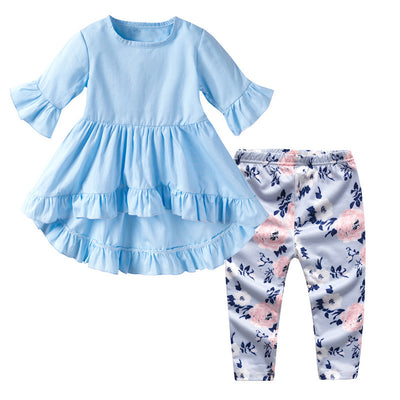 Pantalón Floral Niña con Blusa de Algodón y Mangas Acampanadas - Image 4