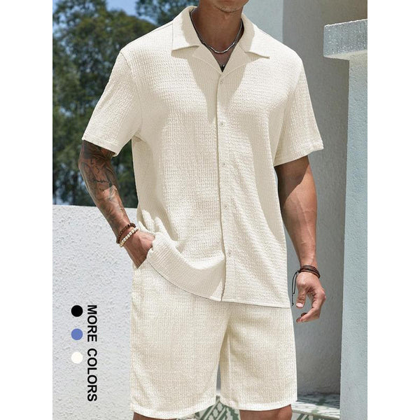 Conjunto Deportivo Hombre: Camisa y Shorts de Color Sólido