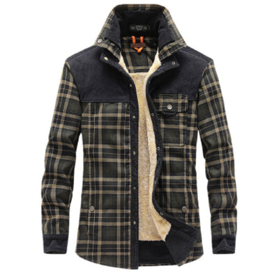 Camisa Cuadros Térmica Forrada para Hombre - Abrigo Business Casual - Image 10
