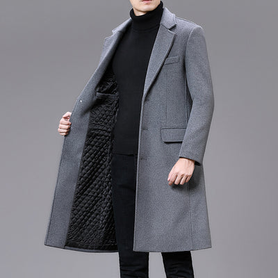Abrigo Largo Casual de Algodón para Hombre Talla Plus - Image 5