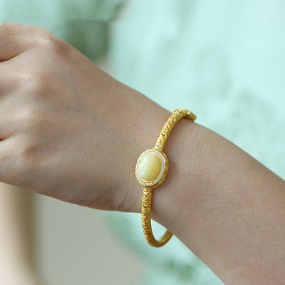Pulsera de Plata Esterlina con Baño de Oro Antiguo Estilo Vintage - Image 3