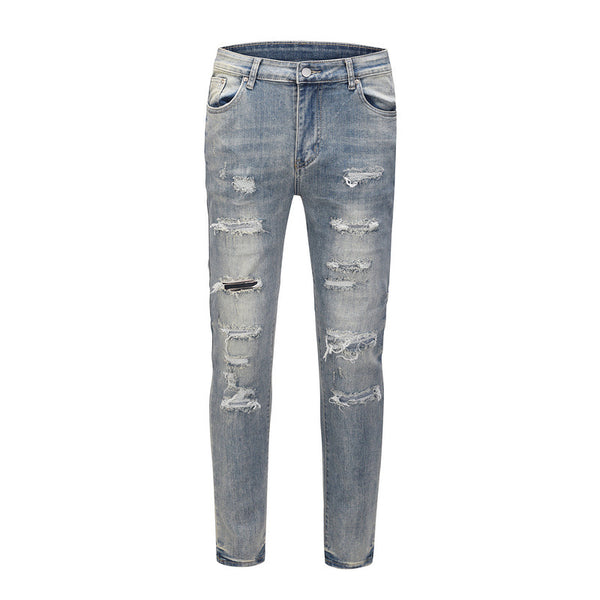 Jeans Azules Rotos con Desgaste Vintage