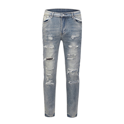 Jeans Azules Rotos con Desgaste Vintage