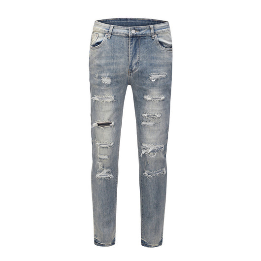Jeans Azules Rotos con Desgaste Vintage