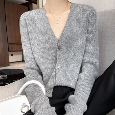 Cardigan Tejido Grueso Cuello V para Mujer - Image 18