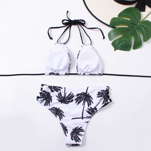 Bikini Deportivo con Diseño Tropical Estampado