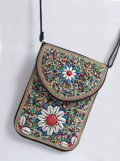 Bolsa Bohemia para Celular con Cuentas y Concha Marina - Image 14