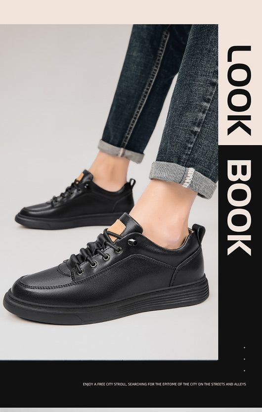 Zapatos Skateboard Cuero Talla Grande Estilo Retro Punching Confort Suave - Image 15