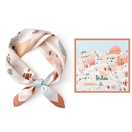 Pañuelo Cuadrado de Seda Premium Versátil para Mujer - Image 34