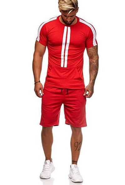 Conjunto Deportivo Hombre Rayas Casual - Shorts y Camiseta Europeo Americano - Image 10