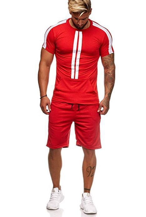 Conjunto Deportivo Hombre Rayas Casual - Shorts y Camiseta Europeo Americano - Image 10