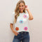Blusa Tejida de Manga Corta con Flores 3D - Estilo Europeo Casual