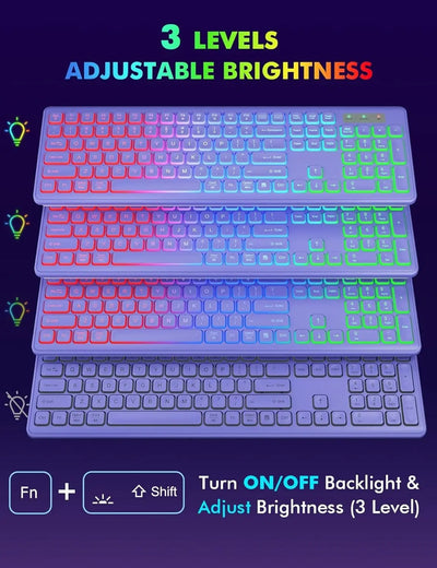 Teclado y Ratón Inalámbricos con Retroiluminación 24g Recargables - Image 26