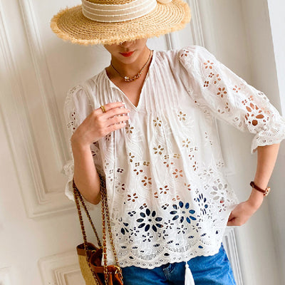 Blusa Casual Bordada para Mujer - Image 12