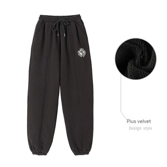 Pantalones de Algodón Terry con Puños Elásticos y Detalles de Terciopelo - Image 2