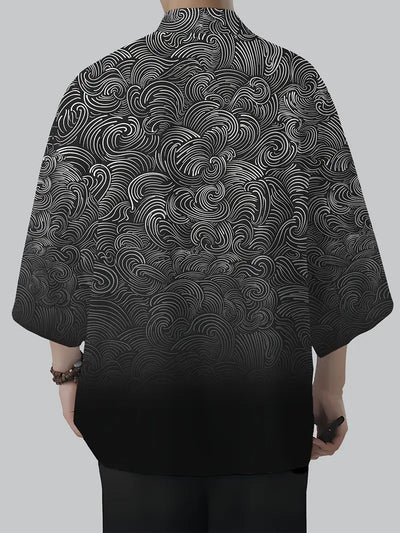 Cardigan Suelto Estampado 3D Versátil para Hombre - Image 9