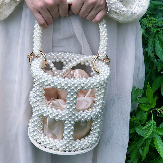 Bolso Bucket de Perlas Huecas para Mujer - Diseño Elegante y Versátil - Image 6
