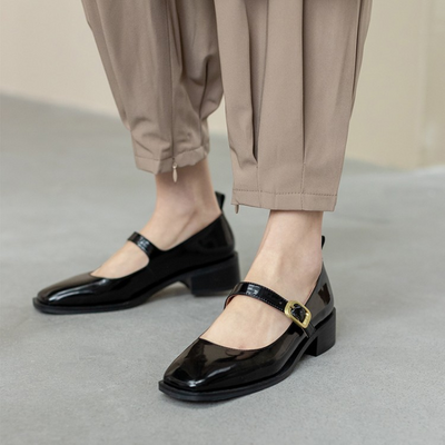 Zapatos Planos de Punta Cuadrada con Botones para Mujer - Image 30