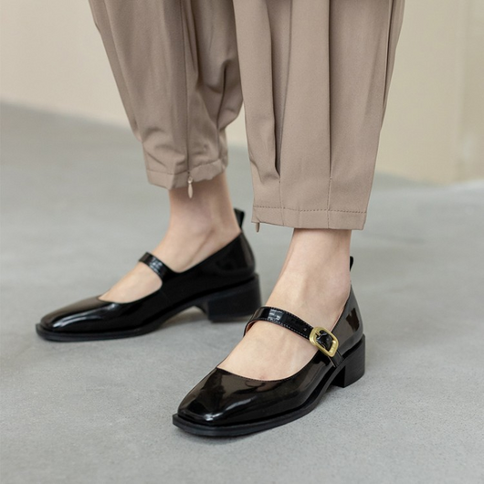 Zapatos Planos de Punta Cuadrada con Botones para Mujer - Image 30