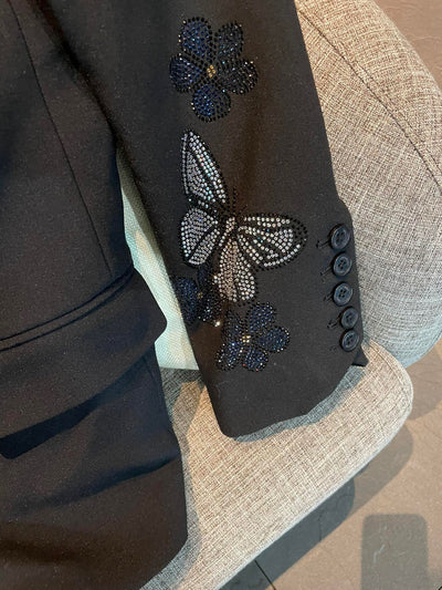 Chaqueta Motociclista Calavera Mariposa con Cristales Brillantes - Image 11