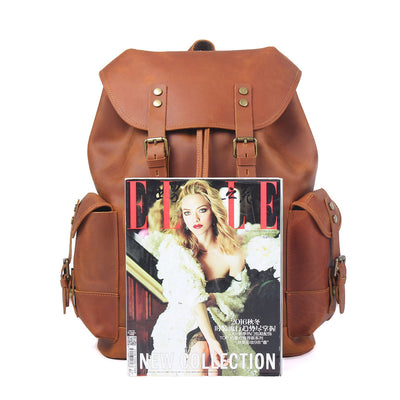 Mochila de Cuero Genuino Estilo Retro con Gran Capacidad para Hombre - Image 21