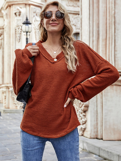 Blusa Suelta con Cuello en V y Mangas Farol - Image 13