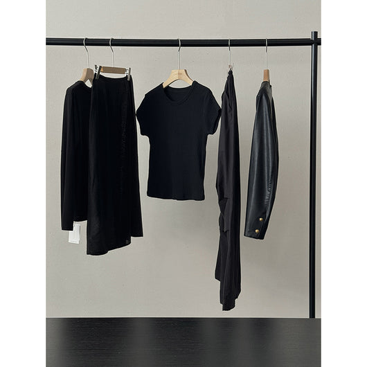 Blusa Básica de Verano para Mujer con Cuello Redondo y Textura - Image 4