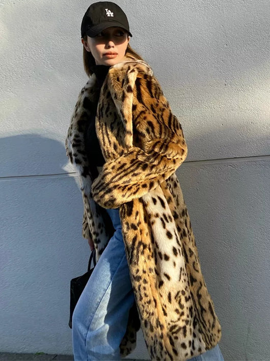 Abrigo de Piel Sintética Estampado Leopardo para Mujer - Image 12