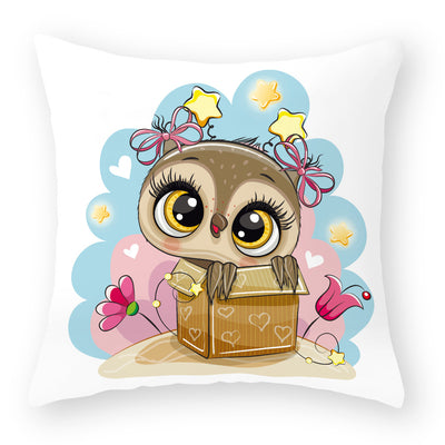 Funda de Almohada Suave con Diseño de Búho Melocotón - Image 12