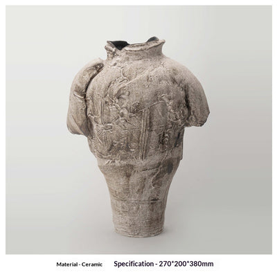 Florero de Cerámica Vintage Wabi-Sabi con Diseño Artesanal Texturizado - Image 7