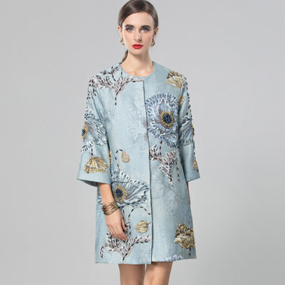 Blazer Azul Tres Cuartos para Mujer - Elegancia Versátil