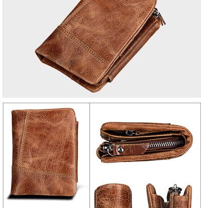 Billetera Retro de Cuero para Hombre con Múltiples Compartimentos - Image 12