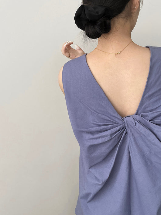 Blusa Suelta sin Mangas Largo Medio - Image 14