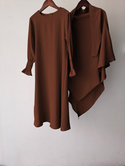 Vestido Liso con Cuello Redondo y Volantes Ondulados - Image 15