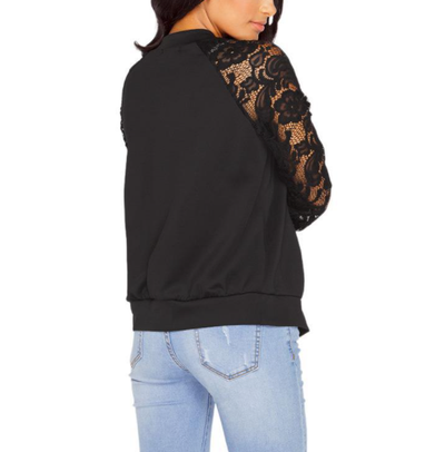 Cazadora Bomber Mujer con Detalles de Encaje - Image 8