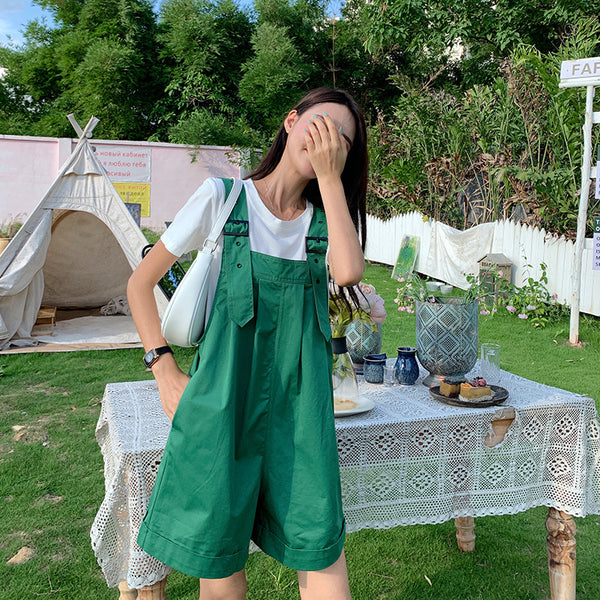 Pantalón Holgado de Cinco Puntos Estilo Dulce y Atrevido - Jumpsuit Viral